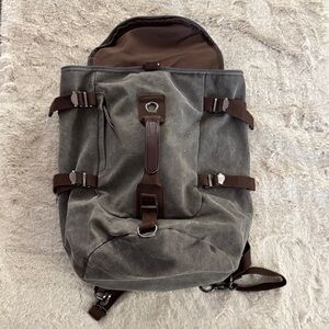 Stylish Gray and Brown canvas Backpack